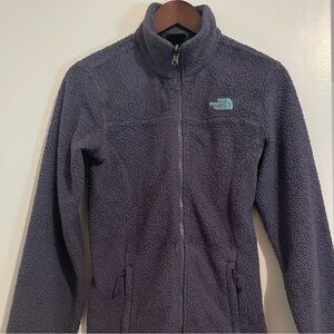 The North Face Jacket Fleece Sweater Fuzzy Soft Womens XS Ski Gray Full Zip